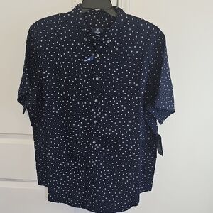 George Men's Dark Blue Polka Dot‎ Shirt